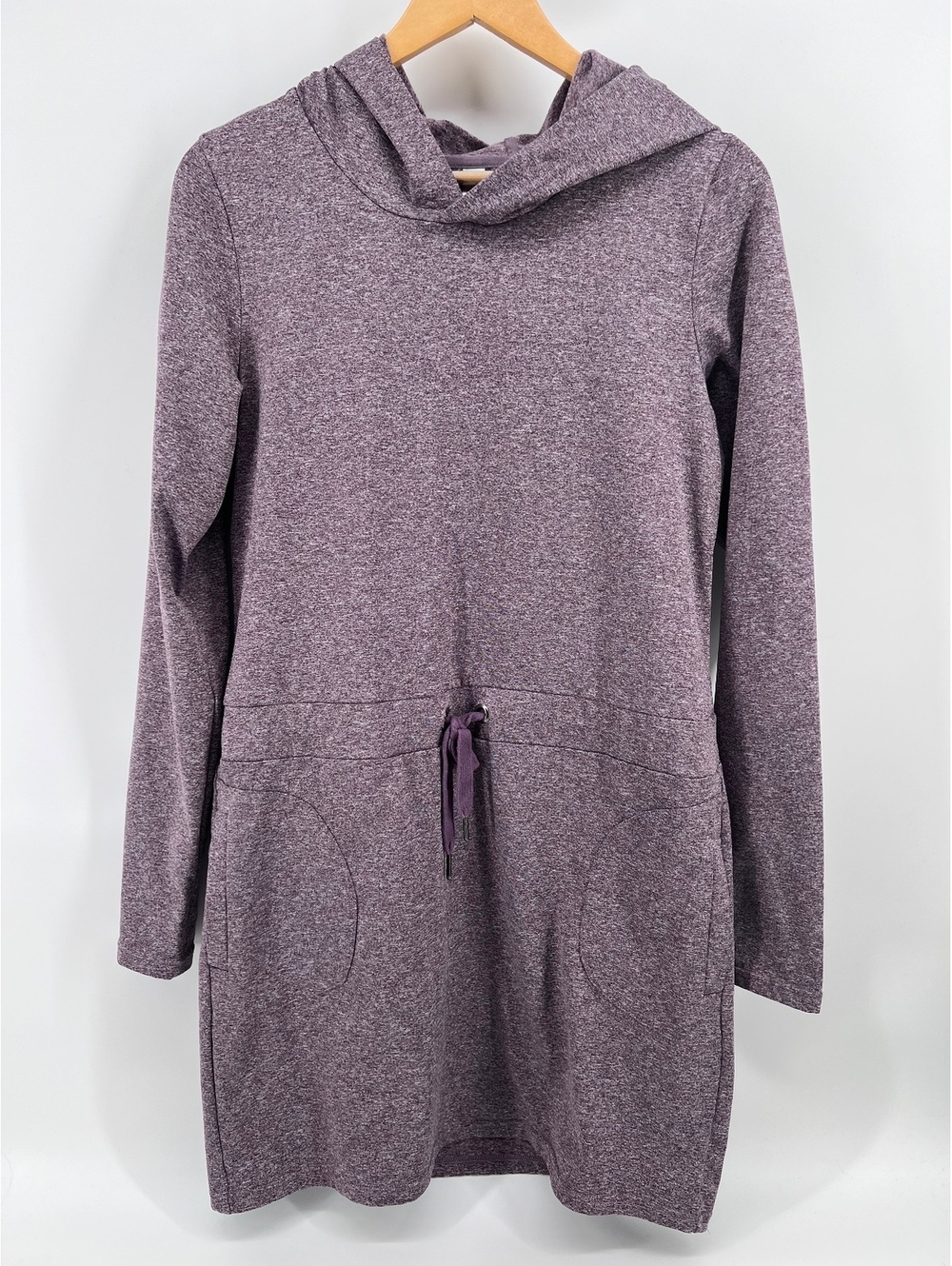 Freedom Trail by Kyodan Womens Medium Heather Purple Fleece Hoodie Dress Lounge